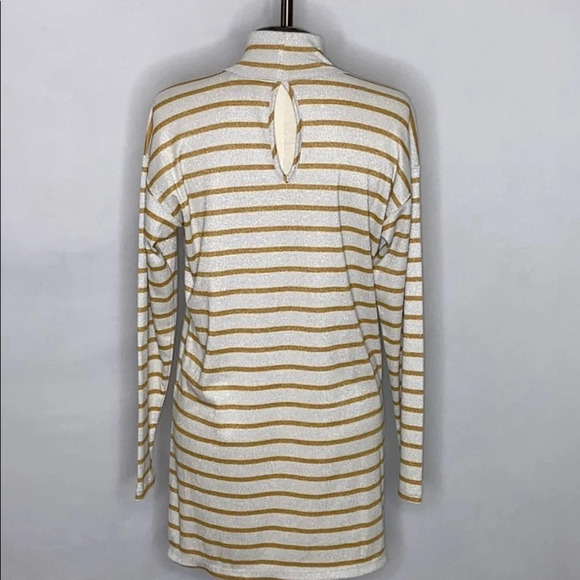 Anthro Vanessa Virginia Striped Metallic Top - S - Picture 4 of 8